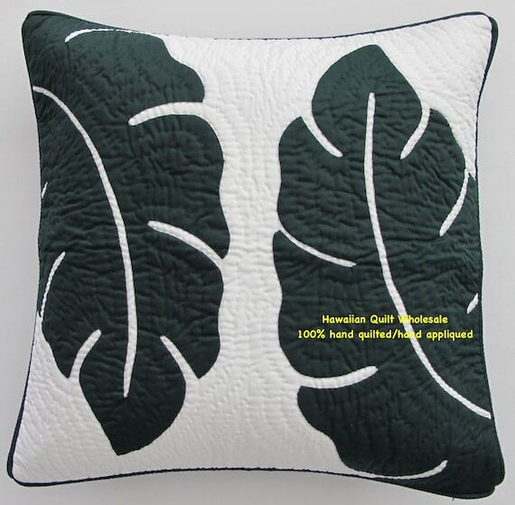 Hawaiian Quilt handmade ONE Pillow Cover Cush...