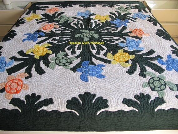 Hawaiian Quilt handmade Bedspread Wall Hangin...