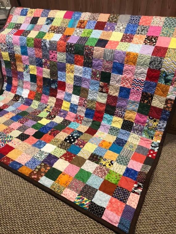 Full Size Scrappy Patchwork Quilt: Custom Mad...