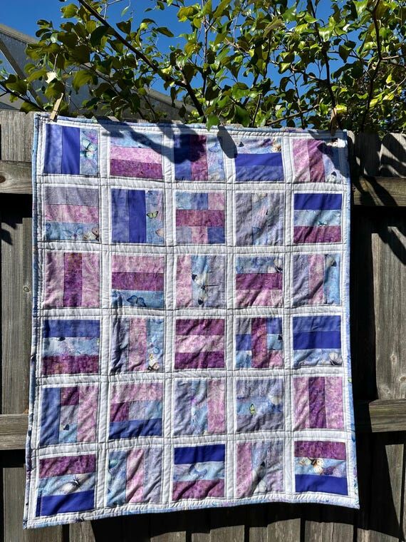Violet Butterfly Baby Quilt...