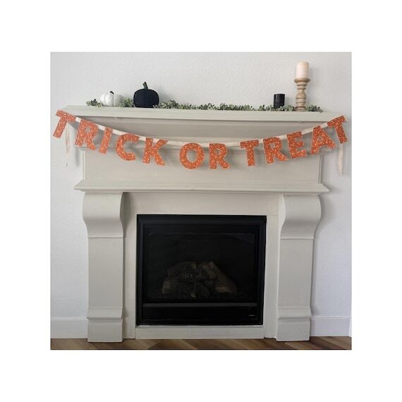 Trick or Treat Fabric Letter Banner, Hallowee...