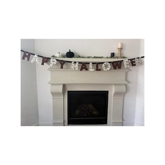 Happy Halloween Fabric Letter Banner, Hallowe...