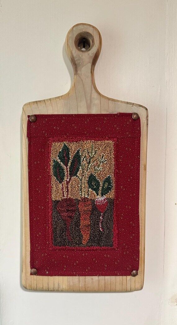 Decorative Punch Needle Root Vegetable Design...
