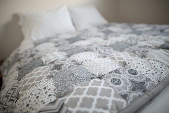 Custom Flannel Patchwork Quilt: Handmade, Han...