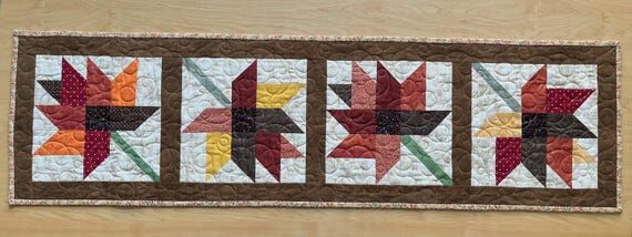 Autumn Leaves Table Runner: Cotton Fabric 13...