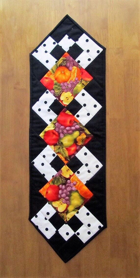 Summer Fruit Table Runner, Homemade Quilt for...