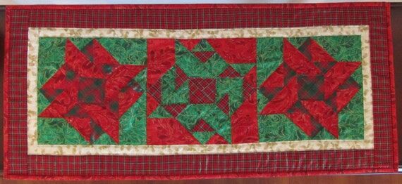Christmas Stars Table Runner, Homemade Quilt ...