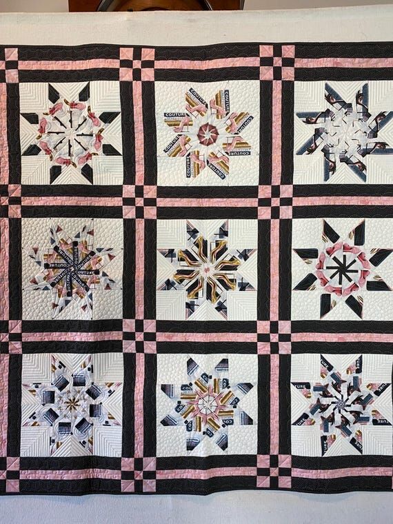 Handmade custom quilted throw “ All decked ...