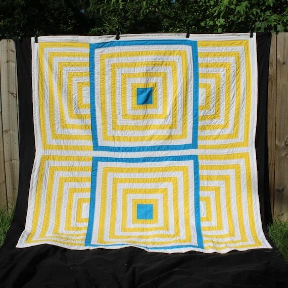 Hand Sewn God's Eye Quilt: Gee's Bend Inspire...