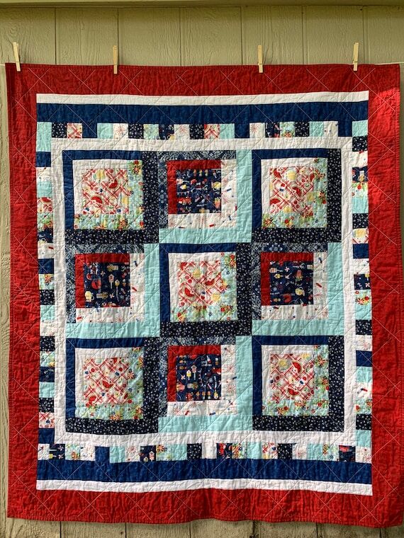 Patriotic Summer throw quilt...