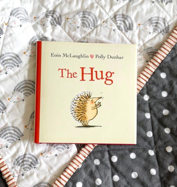 Wholecloth Baby Quilt with Book: Grey, White...
