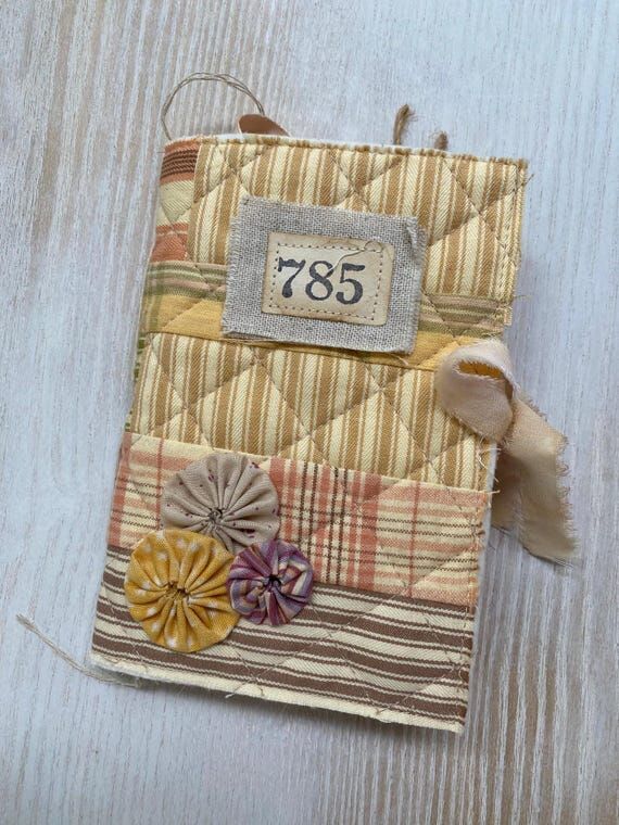 Patchwork Quilted Fabric Cover Junk Journal w...