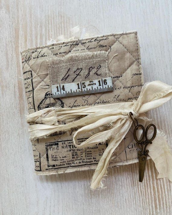 Sewing Themed Fabric Covered Mixed Media Coll...