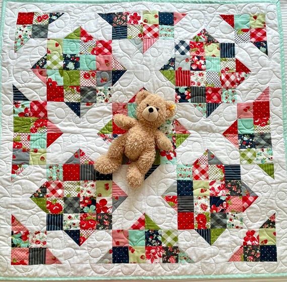 Handmade Baby Quilt: Moda Sunday Stroll Patch...