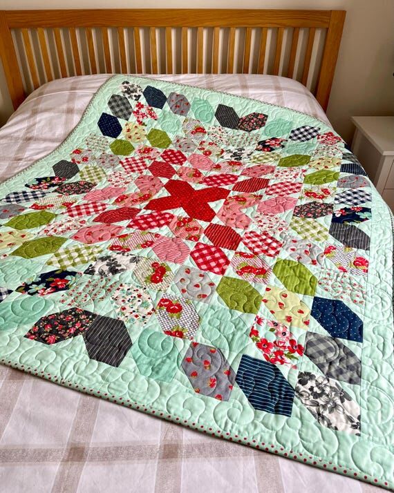Handmade Patchwork Throw Quilt – Luxury “...