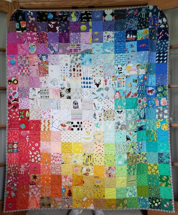 I-Spy Rainbow Colorwash Throw Size Quilt: Han...