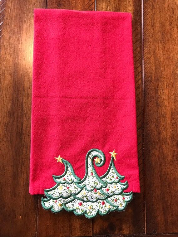 Embroidered Christmas Kitchen Towels...