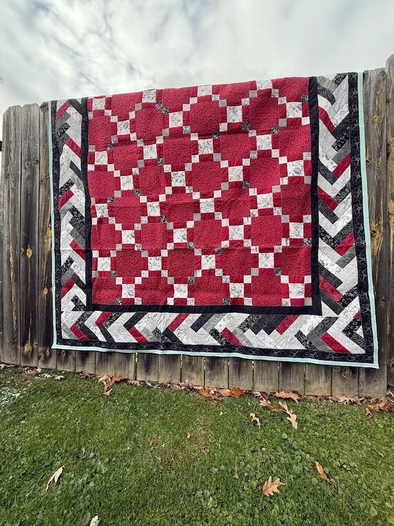Red and Grey Handmade Quilt...