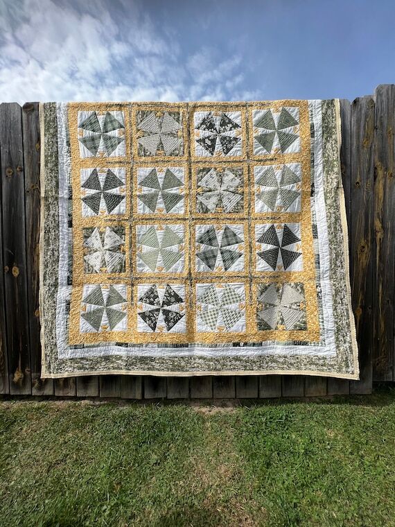 Yellow and Green Handmade Quilt...