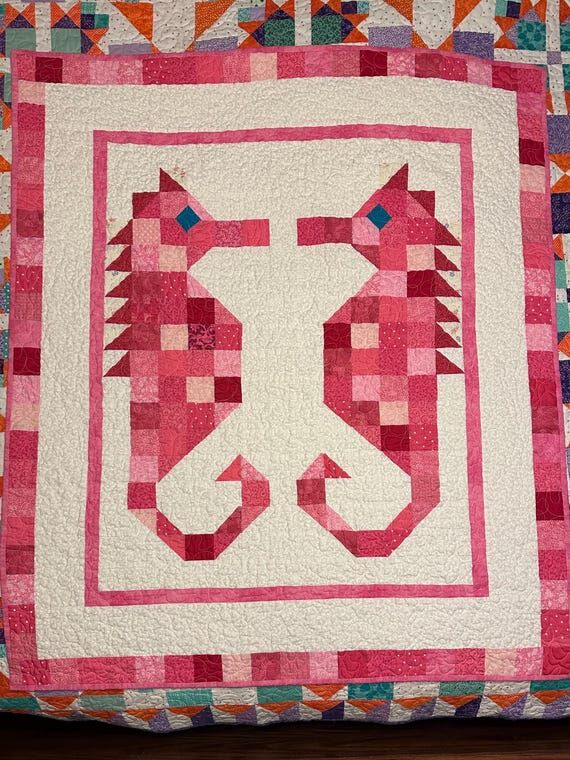 Homemade Baby GIRLS Seahorse quilt Pretty in ...