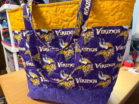 Minnesota Vikings quilted Tote, Bag, Purse...