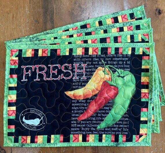 Homemade Peppet Placemats (4). New...