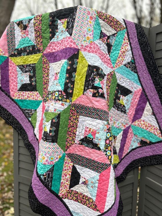 Handmade Quilt: Flower Market Floral Bicycle ...