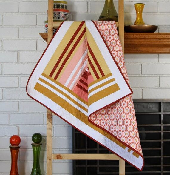 Modern Baby Quilt: Handmade Cotton Nursery Bl...