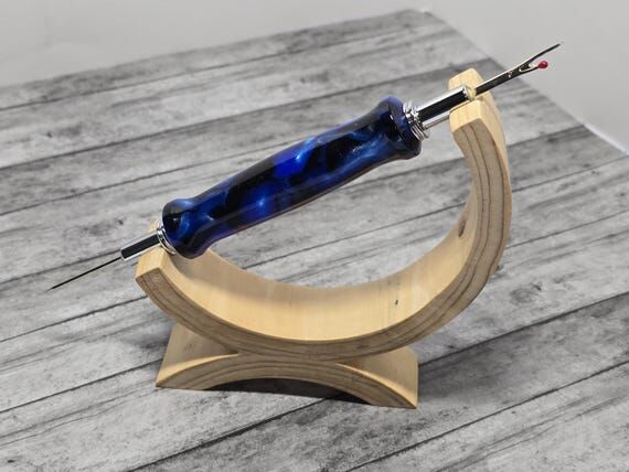 Handcrafted Blue and Black Acrylic Handle Sea...