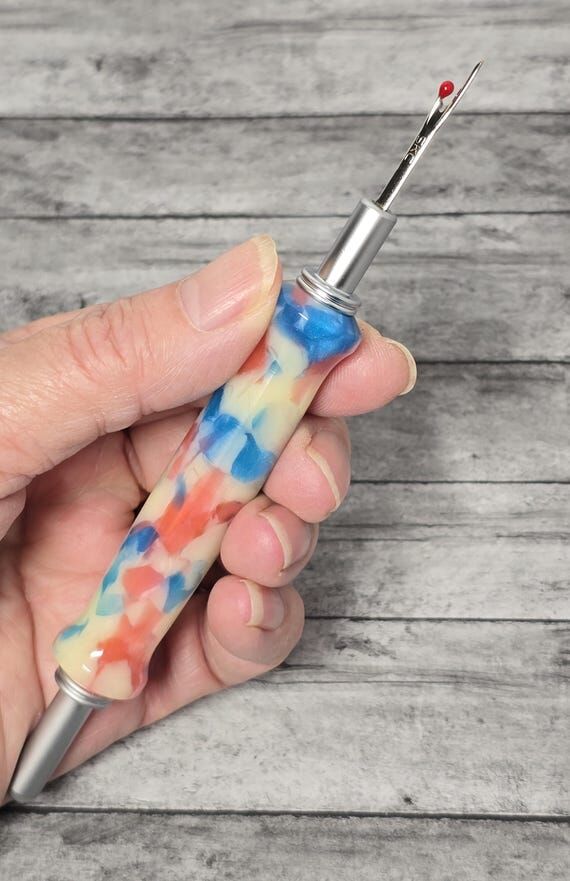Handcrafted Pink Blue Cream Acrylic Handle Se...