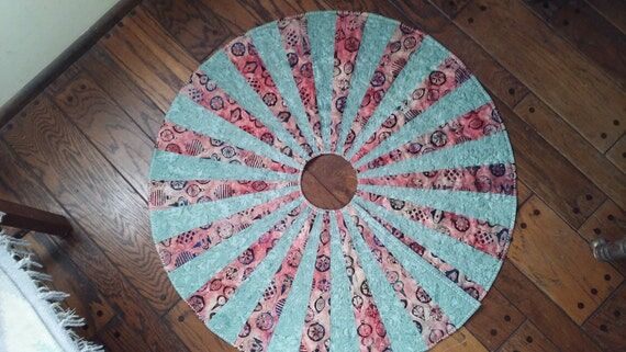 Christmas Tree Skirt Handmade Idaho Green Pin...