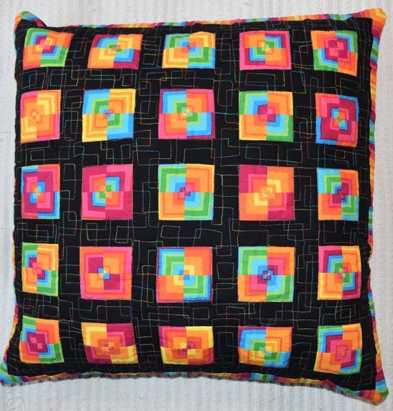 Patchwork Quilted Pillow Cover Sham Handmade ...