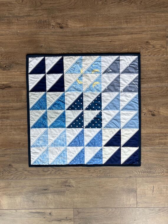 Blue Sugar Cube Carseat Quilt - Toddler Quilt...
