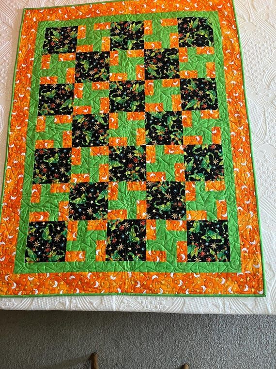 Handmade kids quilt with dragons...