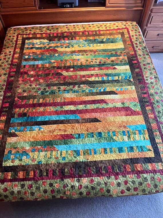 Fall quilt, jelly roll quilt, handmade quilt...