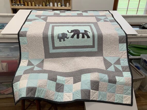 Handmade Quilt -Mama/Baby Elephant...