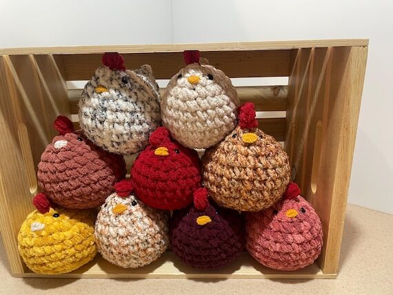 Crochet Chickens, Handmade Polyester Decor...