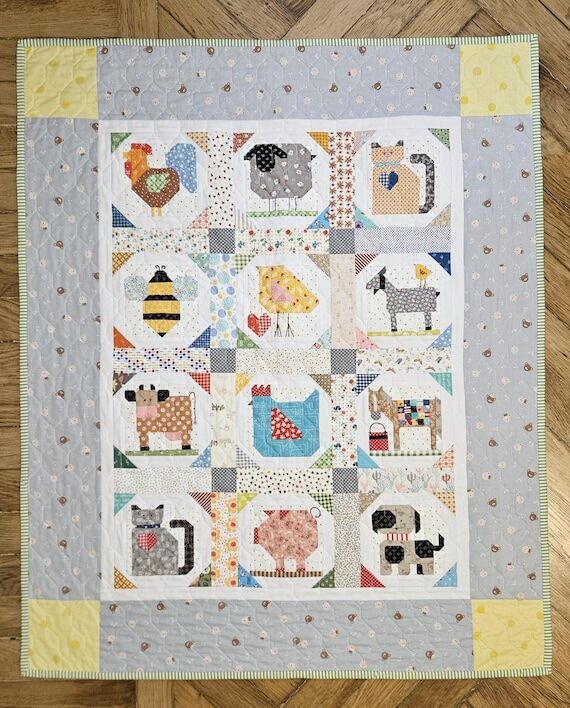 Handmade Farm Animals Baby Quilt: Personalize...