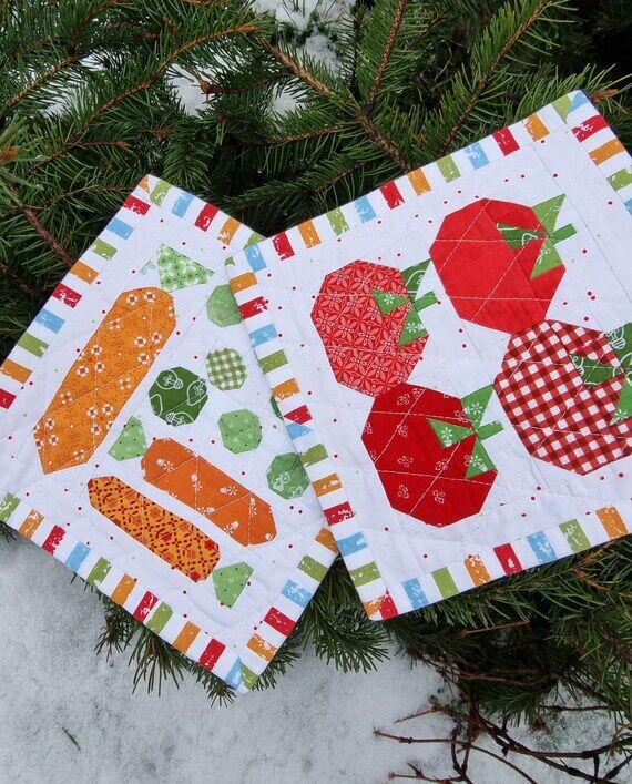 Custom Quilted Pot Holder: Handmade Patchwork...