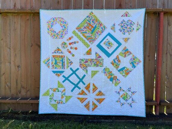 Modern Quilt in bright colors, 55 (No Social Media) 55, color...