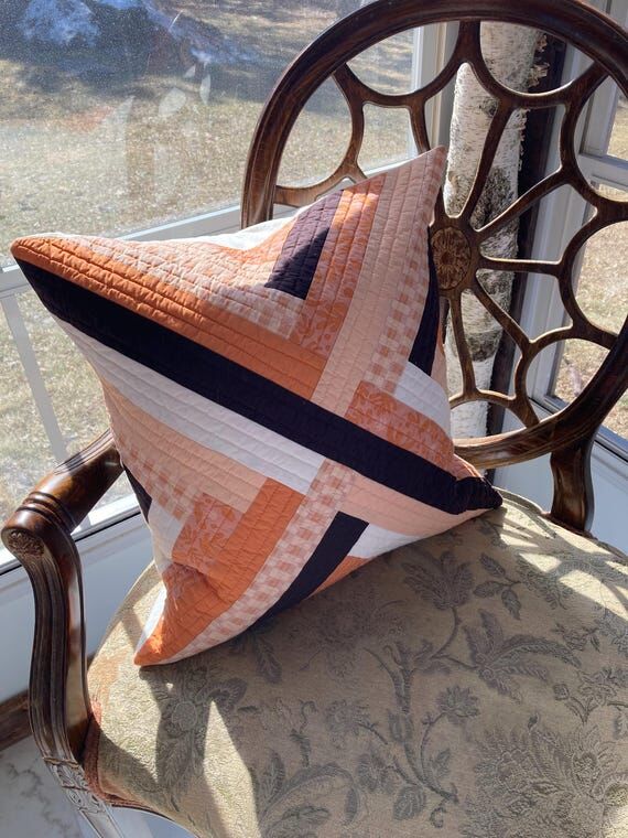 Log Cabin Pillow, throw pillow, modern throw ...
