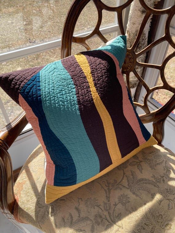 Modern Pillow Cover, throw pillow, quilted pi...