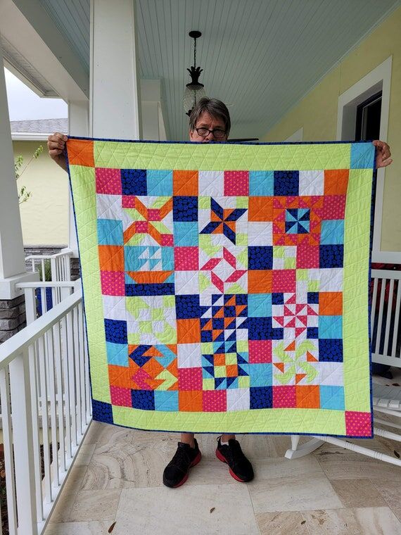 Lime Green and Pink and Orange and Blue Sampl...