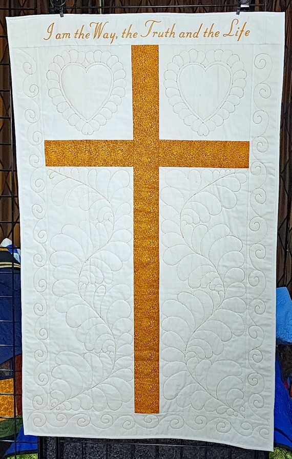 Handmade Cross Quilt: Christian Easter Banner...