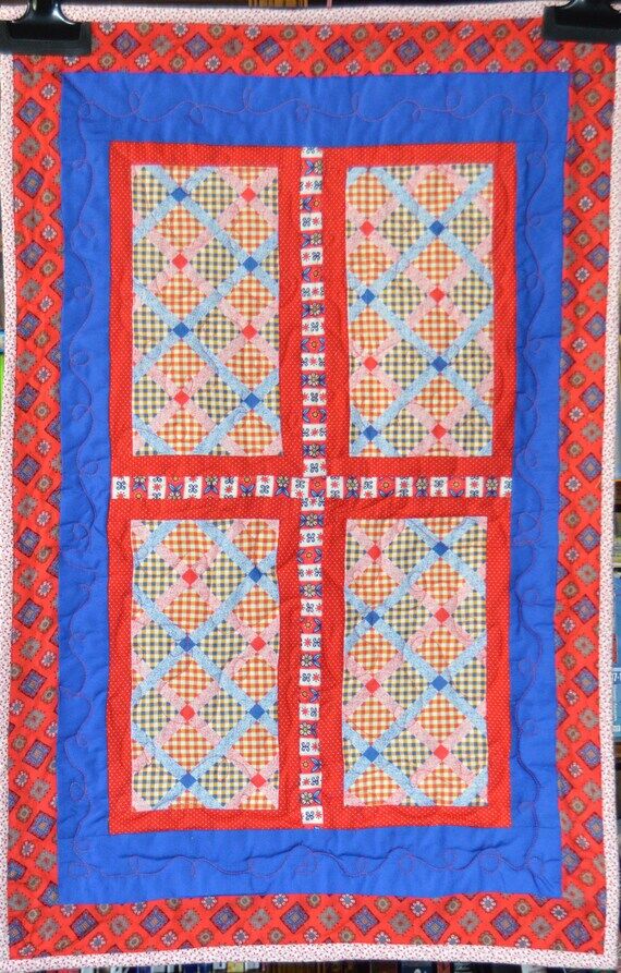 Primary Colored Small Quilt Handmade...