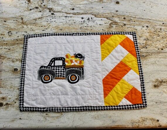 Set of 4 Halloween Placemats, Fall, Kitchen, ...
