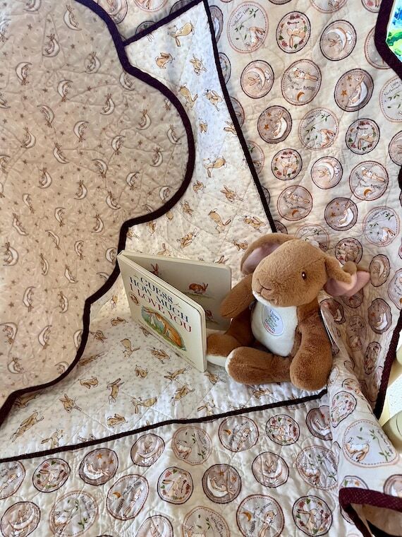 Bunny Baby Quilt Set – Handmade Flannel Bac...
