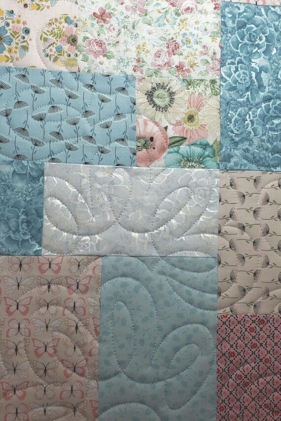 Handmade Pink Baby Girl Quilt Cottage style s...