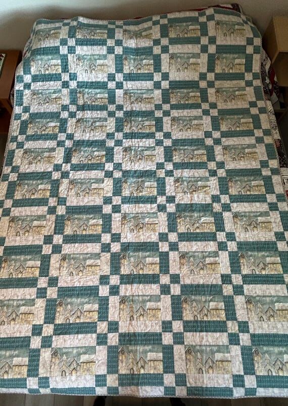 Silent Night Handmade Winter Quilt Church Sno...