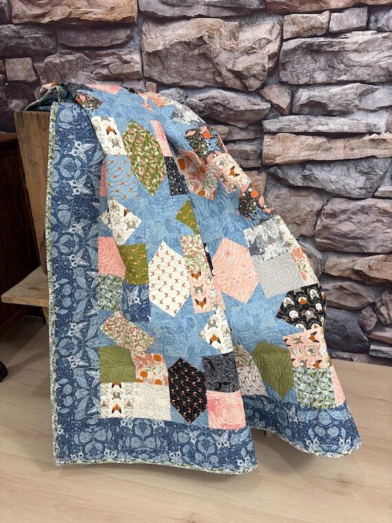 Woodland Wonder/ Throw Quilt/ HANDMADE/ Moda/...